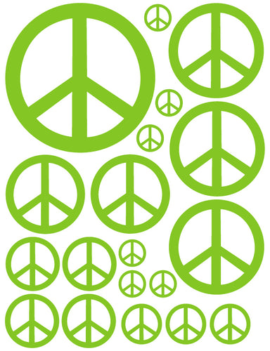 LIME GREEN PEACE SIGN WALL DECAL