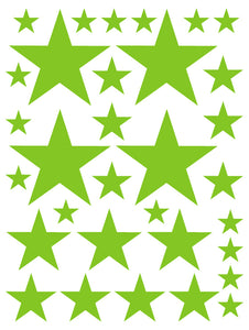 LIME GREEN STAR WALL DECALS