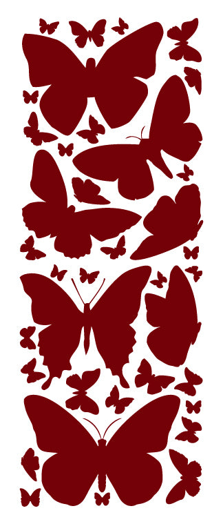MAROON BUTTERFLY WALL DECALS