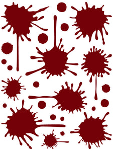 MAROON PAINT SPLATTER WALL DECAL