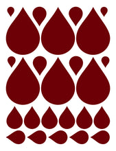Load image into Gallery viewer, MAROON RAINDROP WALL DECALS
