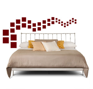 SQUARE WALL DECALS IN MAROON