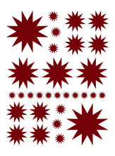 Load image into Gallery viewer, MAROON STARBURST WALL DECALS
