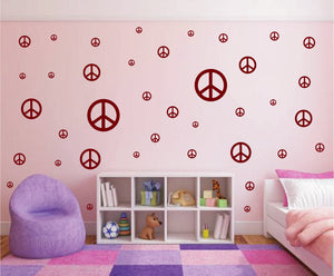 MAROON PEACE SIGN DECALS
