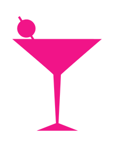 MARTINI GLASS WALL DECAL IN HOT PINK