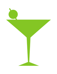 MARTINI GLASS WALL DECAL IN LIME GREEN