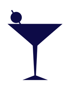 MARTINI GLASS WALL DECAL IN NAVY BLUE