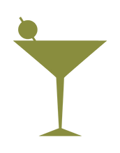 Load image into Gallery viewer, MARTINI GLASS WALL DECAL IN OLIVE GREEN
