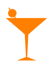 Load image into Gallery viewer, MARTINI GLASS WALL DECAL IN ORANGE
