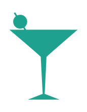 Load image into Gallery viewer, MARTINI GLASS WALL DECAL IN TURQUOISE
