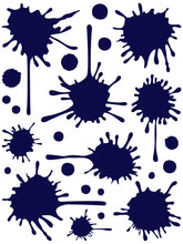 Load image into Gallery viewer, NAVY BLUE PAINT SPLATTER WALL DECAL
