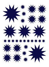 Load image into Gallery viewer, NAVY BLUE STARBURST WALL DECALS
