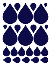 Load image into Gallery viewer, NAVY BLUE RAINDROP WALL DECALS
