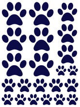 Load image into Gallery viewer, NAVY BLUE PAW PRINT WALL DECALS
