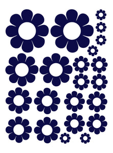 NAVY BLUE DAISY WALL DECALS