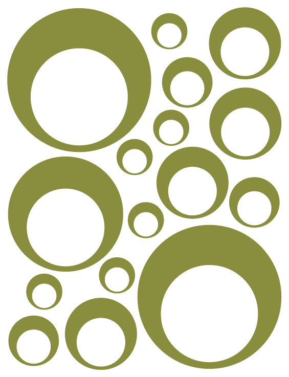 OLIVE GREEN BUBBLE DECALS