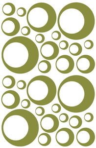 OLIVE GREEN BUBBLE STICKERS