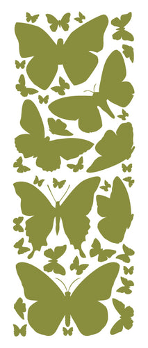 OLIVE GREEN BUTTERFLY WALL DECALS