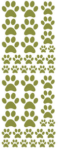 OLIVE GREEN PAW PRINT DECALS