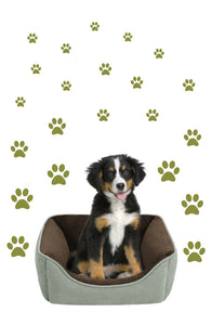 OLIVE GREEN PAW PRINT STICKERS