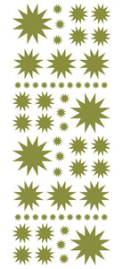 OLIVE GREEN STARBURST WALL STICKERS