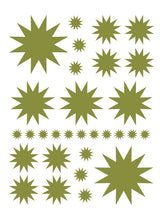 Load image into Gallery viewer, OLIVE GREEN STARBURST WALL DECALS
