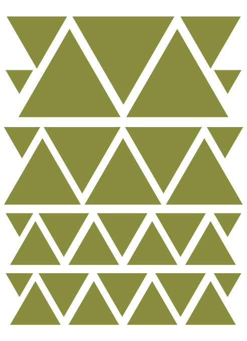 OLIVE GREEN TRIANGLE WALL DECALS