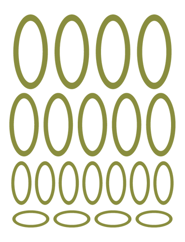 OLIVE GREEN OVAL WALL DECALS