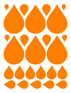 ORANGE RAINDROP WALL DECALS