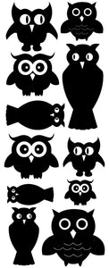 OWL WALL DECALS BLACK