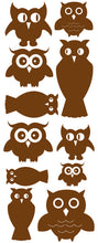 Load image into Gallery viewer, OWL WALL DECALS BROWN
