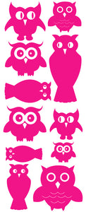 OWL WALL DECALS HOT PINK