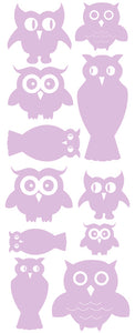 OWL WALL DECALS LAVENDER