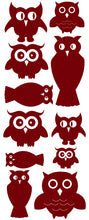 Load image into Gallery viewer, OWL WALL DECALS MAROON
