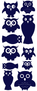 OWL WALL DECALS NAVY BLUE