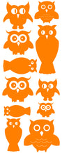Load image into Gallery viewer, OWL WALL DECALS ORANGE
