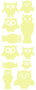 OWL WALL DECALS PALE YELLOW