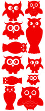 Load image into Gallery viewer, OWL WALL DECALS RED
