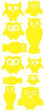 Load image into Gallery viewer, OWL WALL DECALS YELLOW

