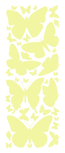 PALE YELLOW BUTTERFLY WALL DECALS