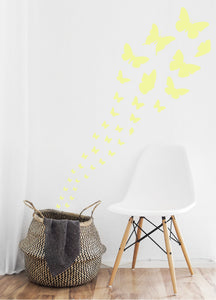 PALE YELLOW BUTTERFLY WALL STICKERS