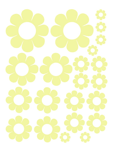 PALE YELLOW DAISY WALL DECALS