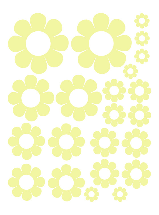 PALE YELLOW DAISY WALL DECALS