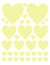 Load image into Gallery viewer, PALE YELLOW HEART WALL DECALS
