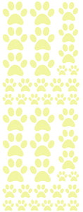 PALE YELLOW PAW PRINT DECALS