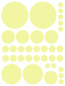 PALE YELLOW POLKA DOT WALL DECALS
