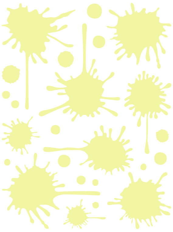 PALE YELLOW PAINT SPLATTER WALL DECAL