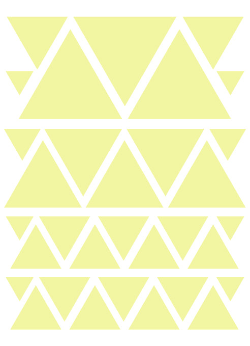 PALE YELLOW TRIANGLE WALL DECALS