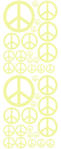 PALE YELLOW PEACE SIGN DECAL