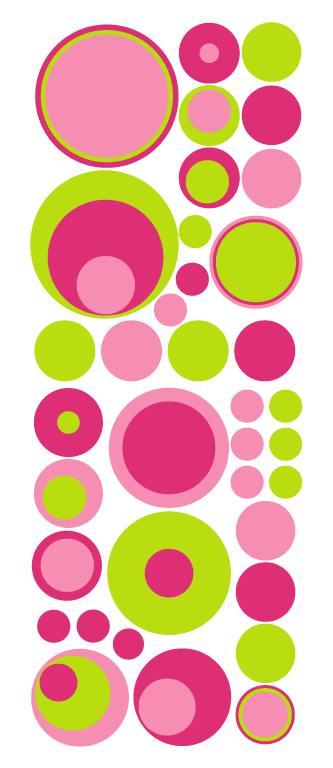 PINK AND GREEN WALL DECALS